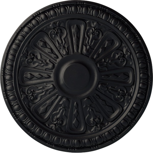 Ekena Millwork Raymond Ceiling Medallion (Fits Canopies up to 5 3/8"), Hand-Painted Steel Gray, 18"OD x 1 1/4"P CM18RA2SGS - main